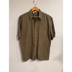 Marcel Hemp Men's Short Sleeve Button-Up Shirt M Brown Organic